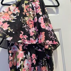 Elle Black and Pink Floral Dress
